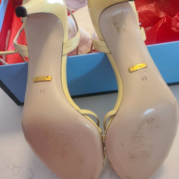 Gucci Vernice Crystal Patent Leather Sandals/Heels - Picture 3 of 12